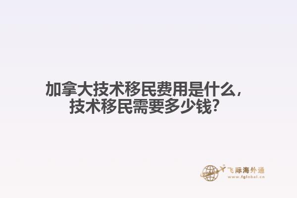 加拿大技術(shù)移民費(fèi)用是什么，技術(shù)移民需要多少錢(qián)？