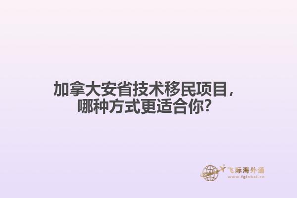 加拿大安省技術(shù)移民項(xiàng)目，哪種方式更適合你？