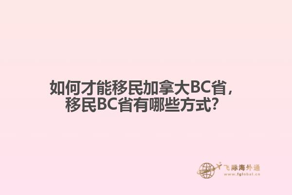 如何才能移民加拿大BC省，移民BC省有哪些方式？