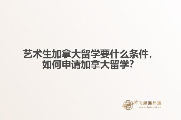 藝術生加拿大留學要什么條件，如何申請加拿大留學？
