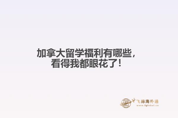 加拿大留學福利有哪些，看得我都眼花了！? 