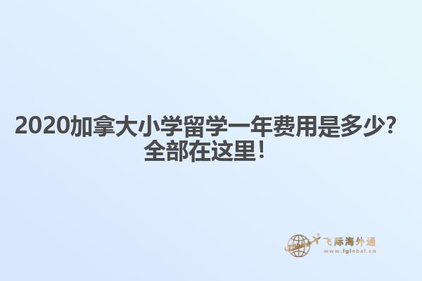 2020加拿大小學留學一年費用是多少？全部在這里！