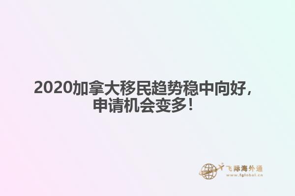 2020加拿大移民趨勢(shì)穩(wěn)中向好，申請(qǐng)機(jī)會(huì)變多！