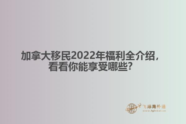 加拿大移民2022年福利全介紹，看看你能享受哪些？
