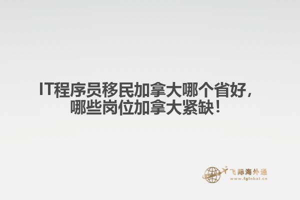 IT程序員移民加拿大哪個省好，哪些崗位加拿大緊缺！