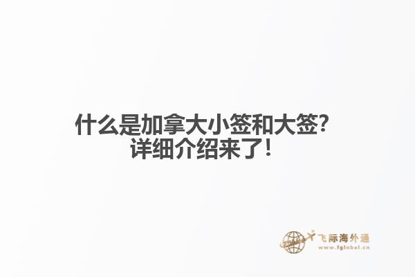 什么是加拿大小簽和大簽？詳細(xì)介紹來(lái)了！