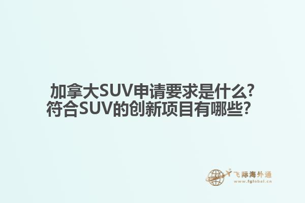 加拿大SUV申請(qǐng)要求是什么?符合SUV的創(chuàng)新項(xiàng)目有哪些？