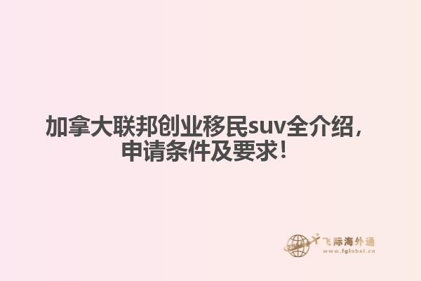 加拿大聯(lián)邦創(chuàng)業(yè)移民suv全介紹，申請(qǐng)條件及要求！
