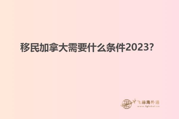 移民加拿大需要什么條件2023？