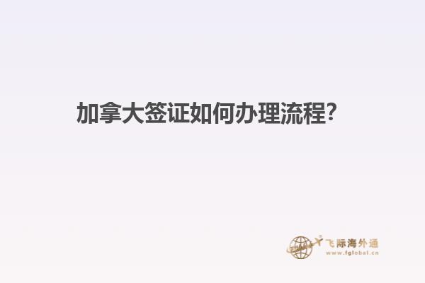 加拿大簽證如何辦理流程？