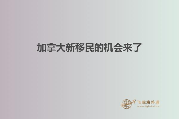 加拿大新移民的機(jī)會(huì)來(lái)了