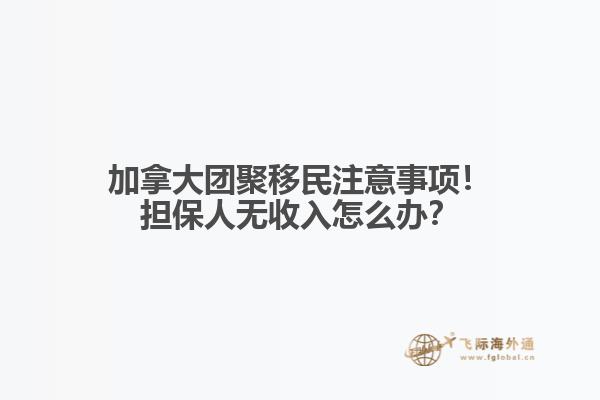 加拿大團聚移民注意事項！擔保人無收入怎么辦？