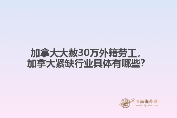 加拿大大赦30萬外籍勞工，加拿大緊缺行業(yè)具體有哪些？
