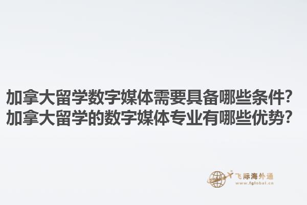 加拿大留學(xué)數(shù)字媒體需要具備哪些條件？加拿大留學(xué)的數(shù)字媒體專業(yè)有哪些優(yōu)勢？