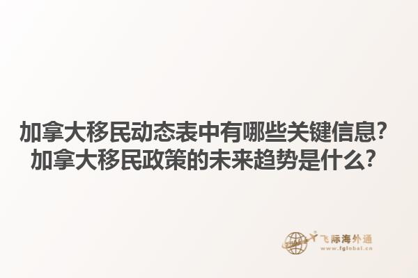 加拿大移民動態(tài)表中有哪些關鍵信息？加拿大移民政策的未來趨勢是什么？