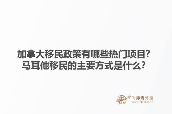 加拿大移民政策有哪些熱門項目？馬耳他移民的主要方式是什么？