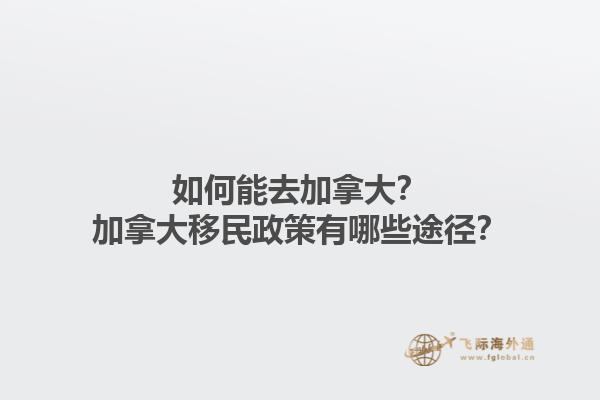 如何能去加拿大？加拿大移民政策有哪些途徑？
