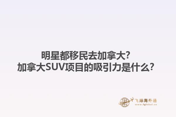 明星都移民去加拿大？加拿大SUV項目的吸引力是什么？