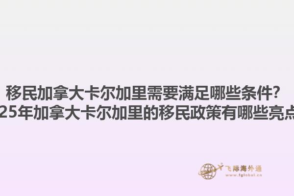 移民加拿大卡爾加里需要滿足哪些條件？2025年加拿大卡爾加里的移民政策有哪些亮點(diǎn)？