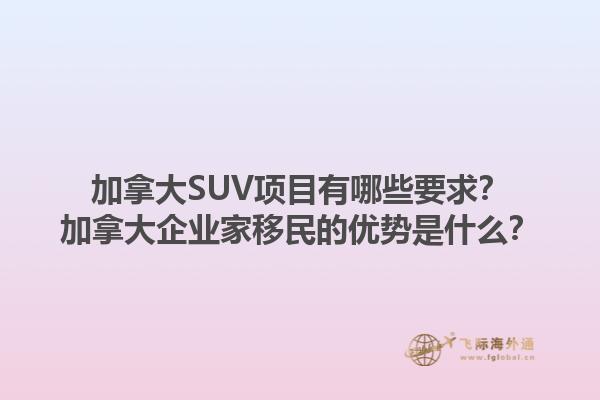 加拿大SUV項(xiàng)目有哪些要求？加拿大企業(yè)家移民的優(yōu)勢(shì)是什么？