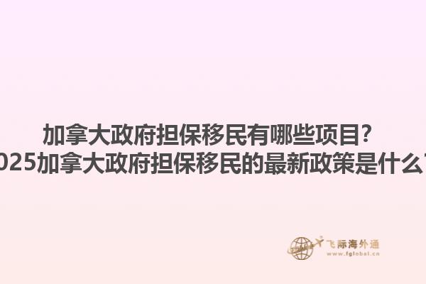 加拿大政府擔(dān)保移民有哪些項(xiàng)目？2025加拿大政府擔(dān)保移民的最新政策是什么？