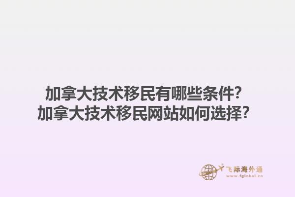 加拿大技術(shù)移民有哪些條件？加拿大技術(shù)移民網(wǎng)站如何選擇？