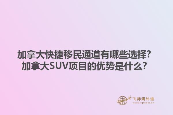 加拿大快捷移民通道有哪些選擇？加拿大SUV項(xiàng)目的優(yōu)勢是什么？