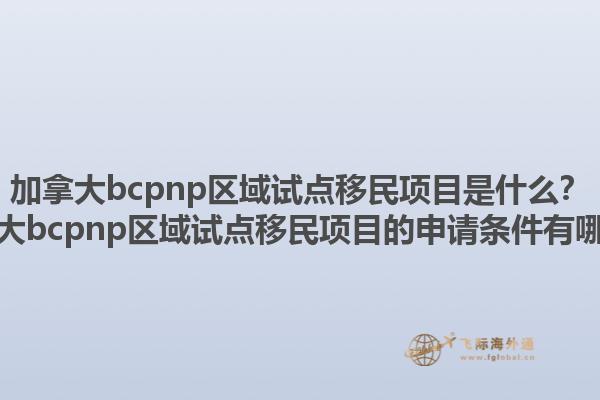 加拿大bcpnp區(qū)域試點移民項目是什么？加拿大bcpnp區(qū)域試點移民項目的申請條件有哪些？