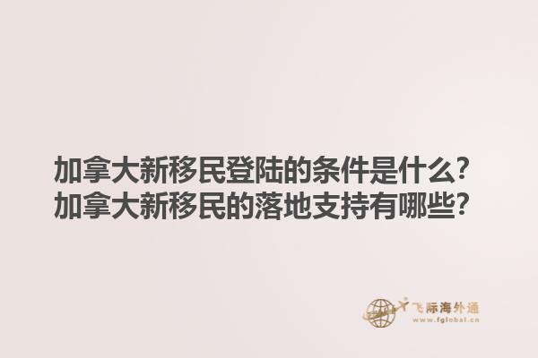 加拿大新移民登陸的條件是什么？加拿大新移民的落地支持有哪些？1.jpg