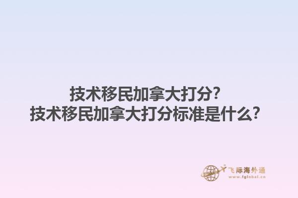 技術(shù)移民加拿大打分？技術(shù)移民加拿大打分標(biāo)準(zhǔn)是什么？