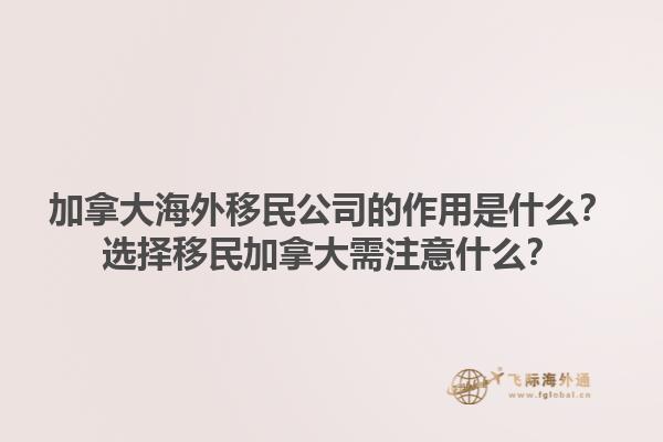 加拿大海外移民公司的作用是什么？選擇移民加拿大需注意什么？1.jpg