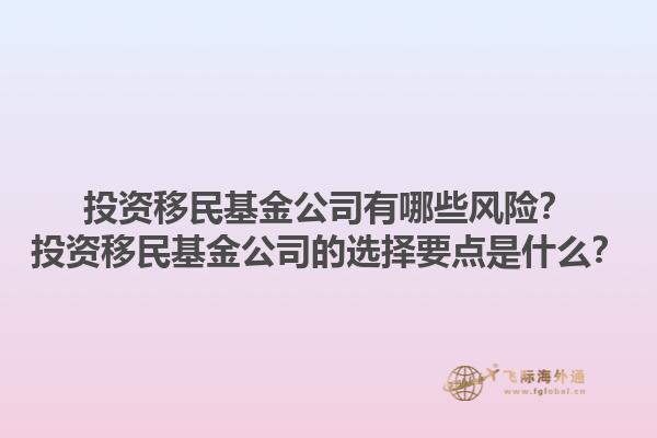 投資移民基金公司有哪些風(fēng)險(xiǎn)？投資移民基金公司的選擇要點(diǎn)是什么？1.jpg
