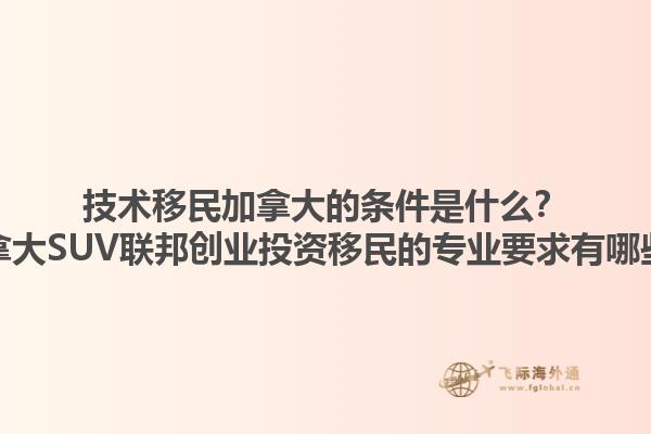 技術(shù)移民加拿大的條件是什么？加拿大SUV聯(lián)邦創(chuàng)業(yè)投資移民的專業(yè)要求有哪些？1.jpg
