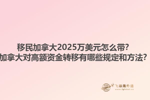 移民加拿大2025萬美元怎么帶？加拿大對高額資金轉(zhuǎn)移有哪些規(guī)定和方法？1.jpg