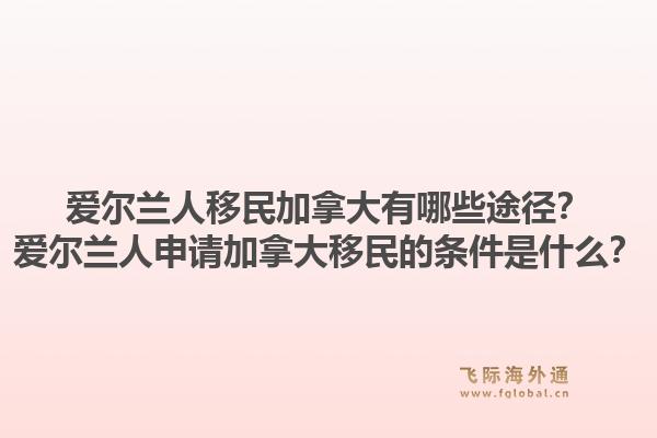 愛(ài)爾蘭人移民加拿大有哪些途徑？愛(ài)爾蘭人申請(qǐng)加拿大移民的條件是什么？1.jpg