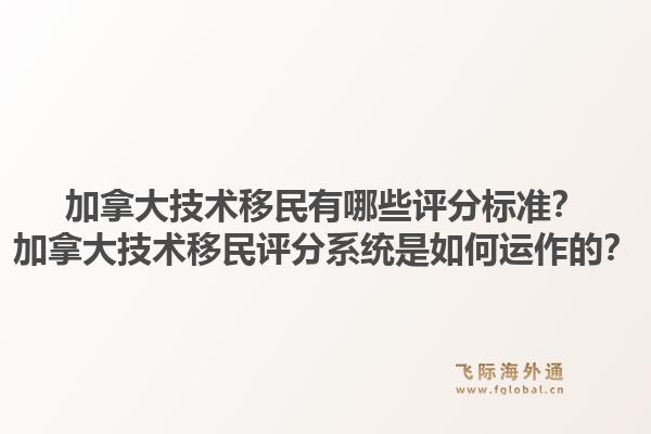 加拿大技術(shù)移民有哪些評(píng)分標(biāo)準(zhǔn)？加拿大技術(shù)移民評(píng)分系統(tǒng)是如何運(yùn)作的？