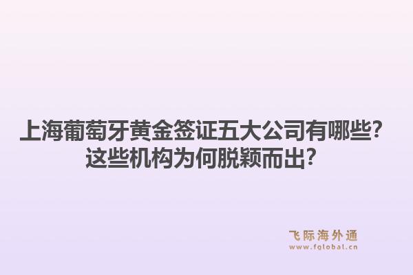上海葡萄牙黃金簽證五大公司有哪些？這些機構為何脫穎而出？