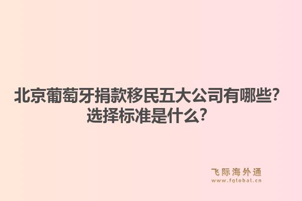 北京葡萄牙捐款移民五大公司有哪些？選擇標準是什么？1.jpg