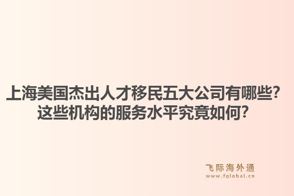上海美國(guó)杰出人才移民五大公司有哪些？這些機(jī)構(gòu)的服務(wù)水平究竟如何？